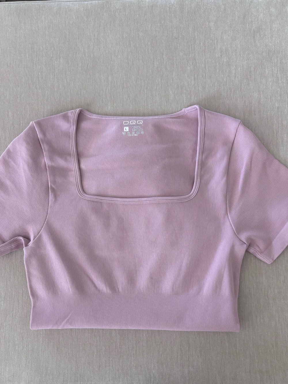 Square-Neck Slimming Bodysuit in Soft Pink/Lavender